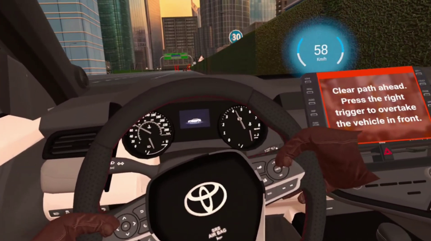 XR driving simulation with real-time training prompts